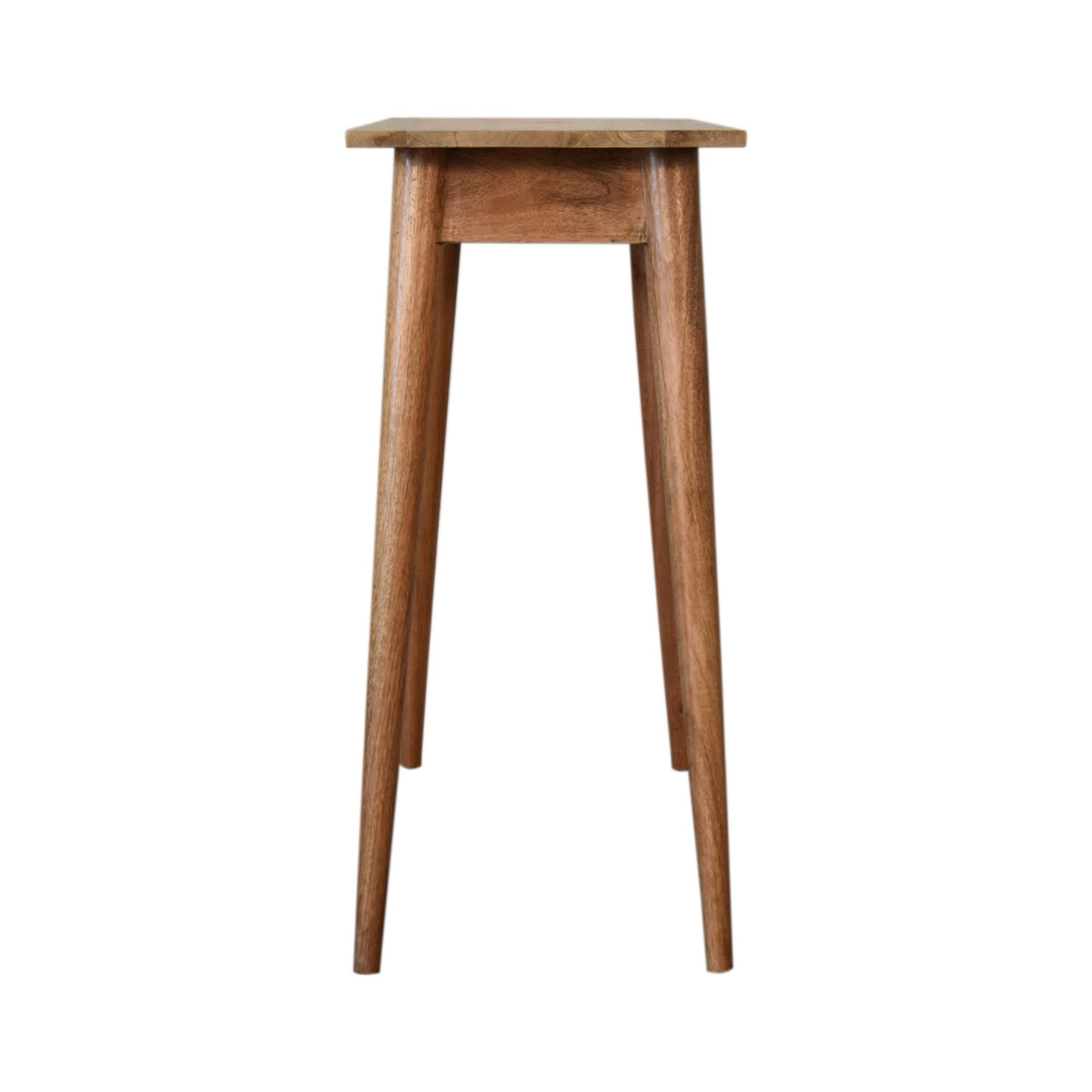 Side profile of Mini Nordic Style Writing Desk showing full height and Nordic legs