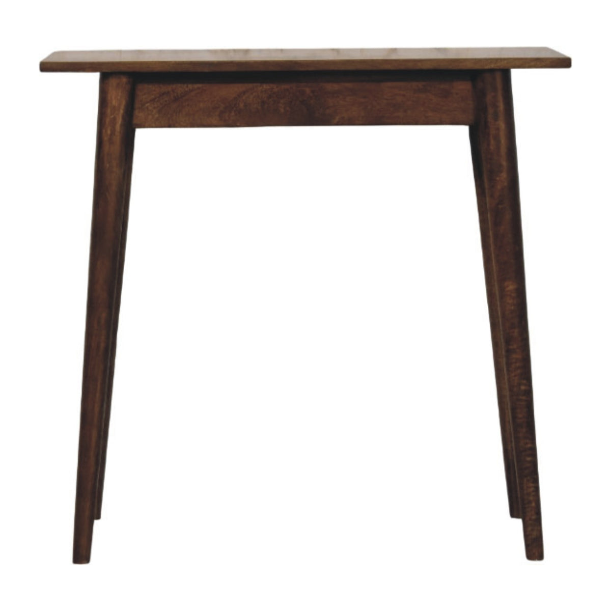 Wooden wriring desk with a grey finish on a white background