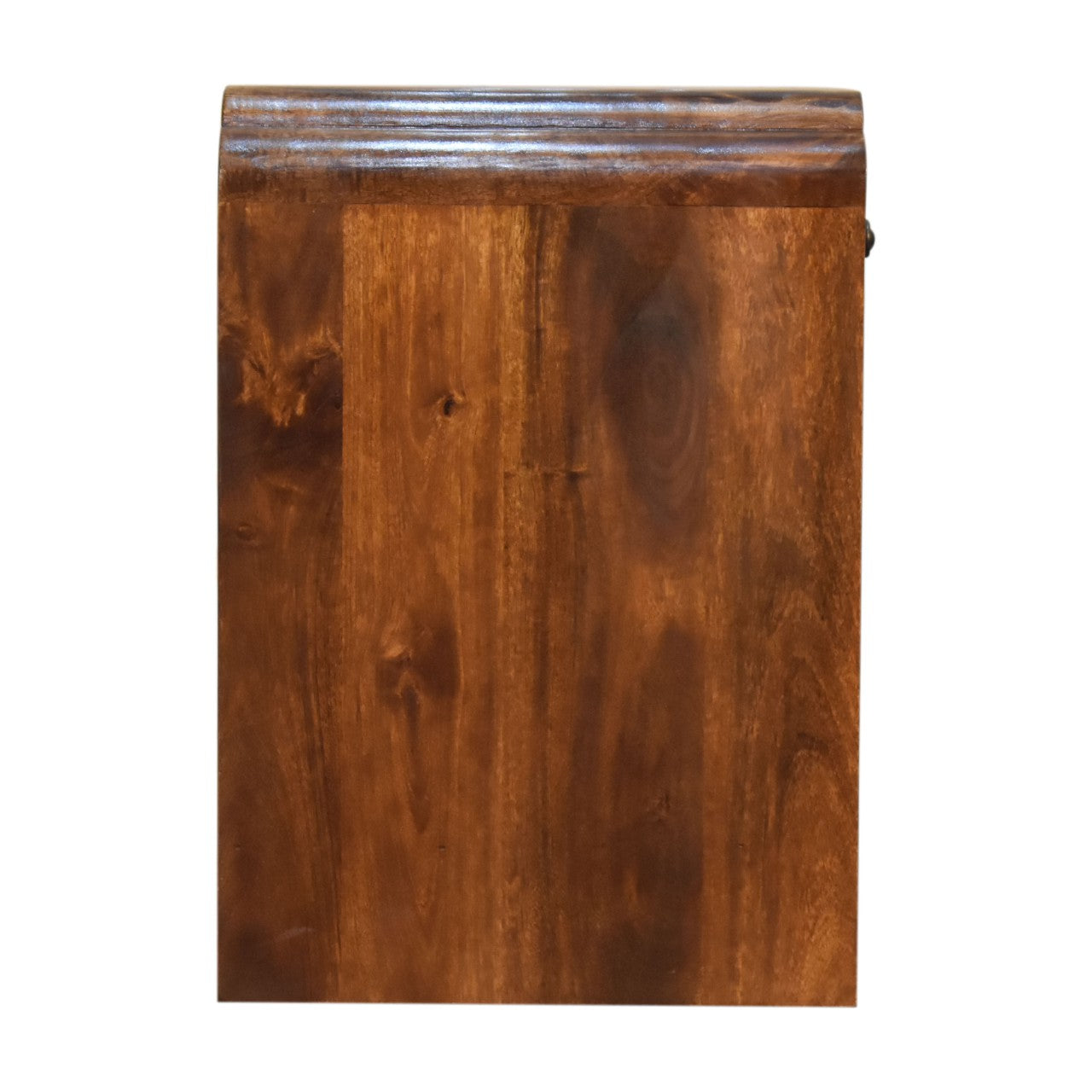 Side profile of Bedside Table showing full height and shelf