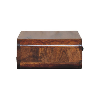 Side profile of Wall-Mounted Chestnut Nightstand showing depth and wall-mounted design