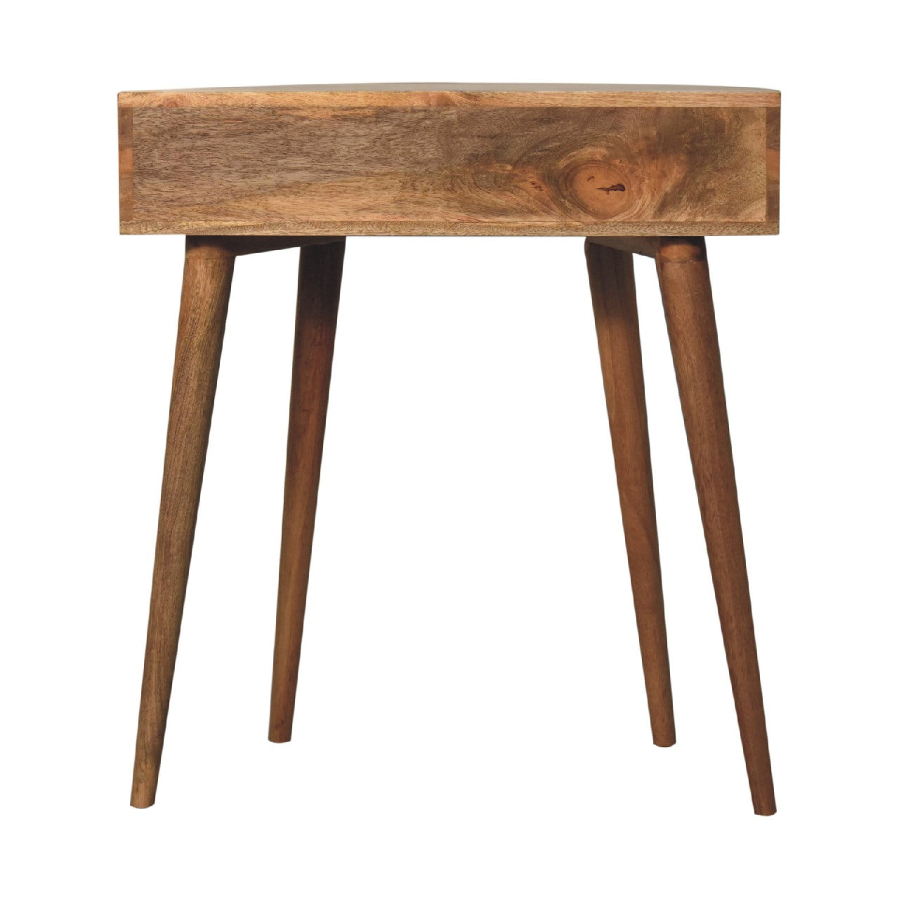 Back view of Console Table in solid mango wood with oak finish