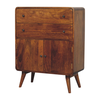 Right side view of Curved Nordic Charm Cabinet showing curved edges and Nordic legs