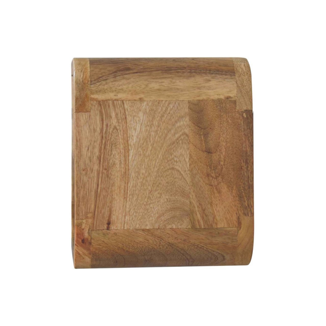 Side profile of Extra Mini Wall Mounted Curved Oak Bedside showing depth and wall-mounted design