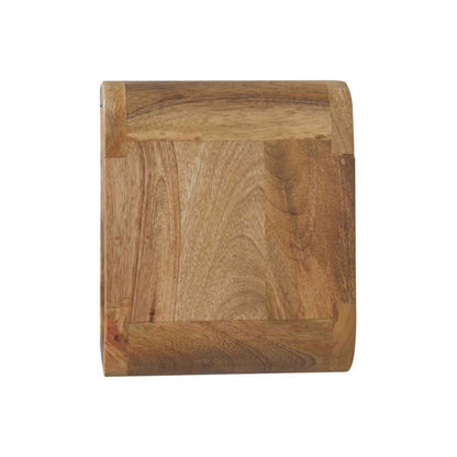 Side profile of Extra Mini Wall Mounted Curved Oak Bedside showing depth and wall-mounted design