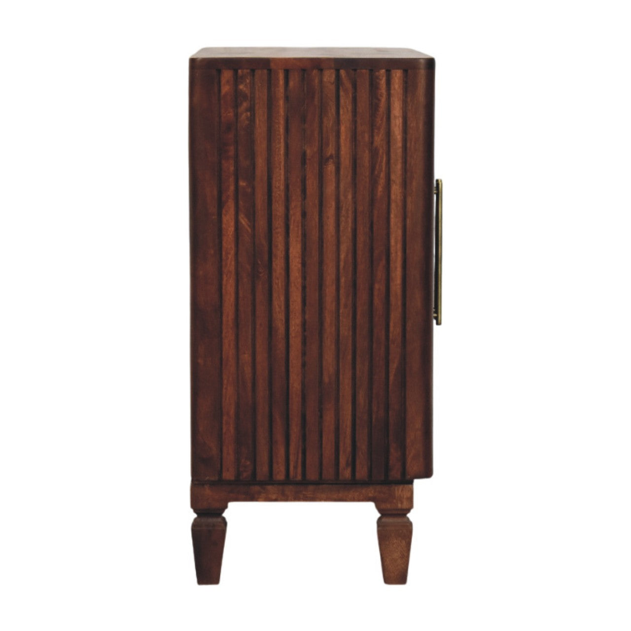 Wooden cabinet side view on a white background