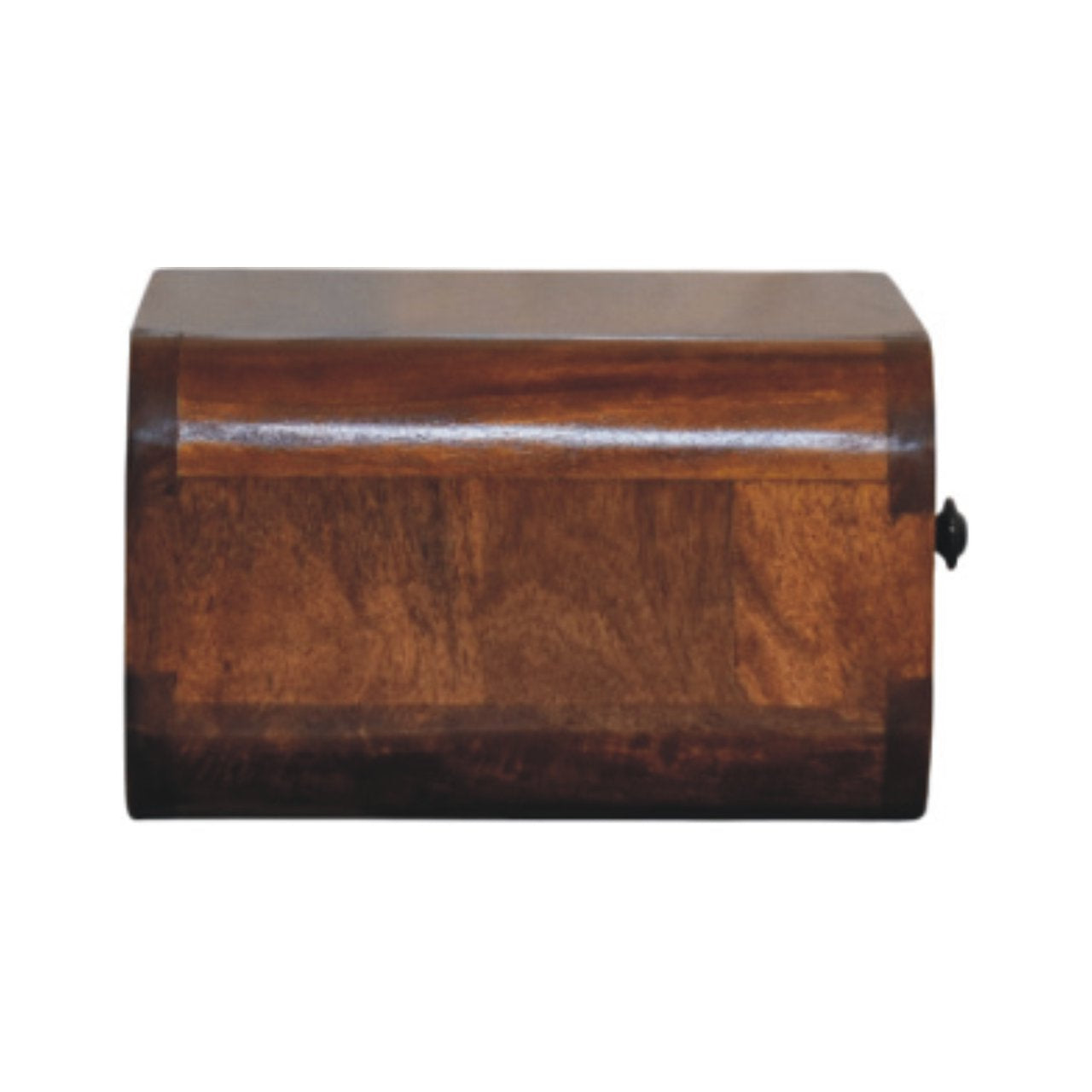 Side profile of Mini Wall-Mounted Chestnut Nightstand showing depth and wall-mounted design
