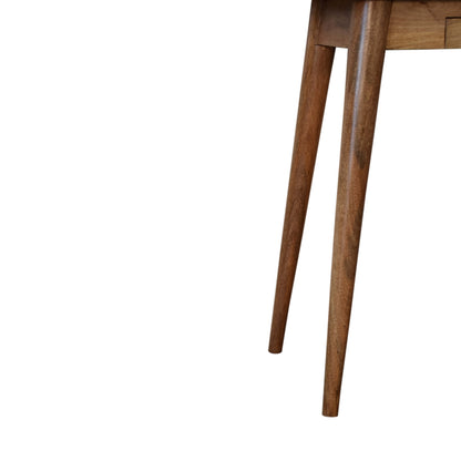Lower left angle view of Mini Nordic Style Writing Desk showing Nordic-style legs