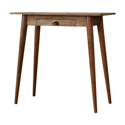 Right side view of Mini Nordic Style Writing Desk showing Nordic legs and drawer