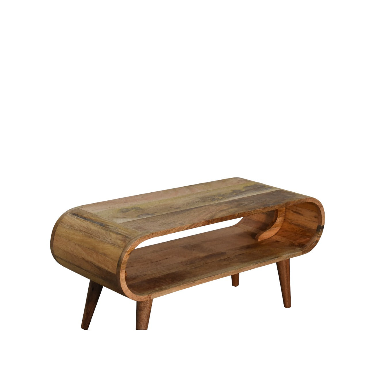 Upper left angle view of Nordic Style Coffee Table showing full surface and natural grain pattern