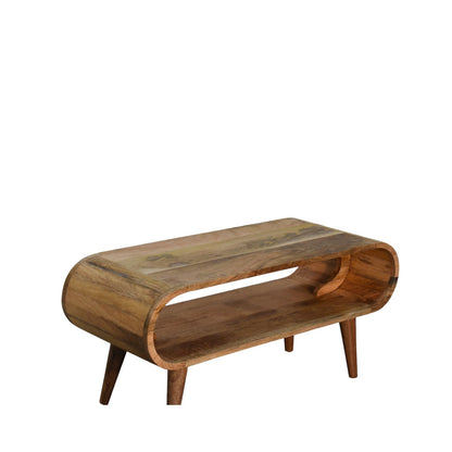 Upper left angle view of Nordic Style Coffee Table showing full surface and natural grain pattern