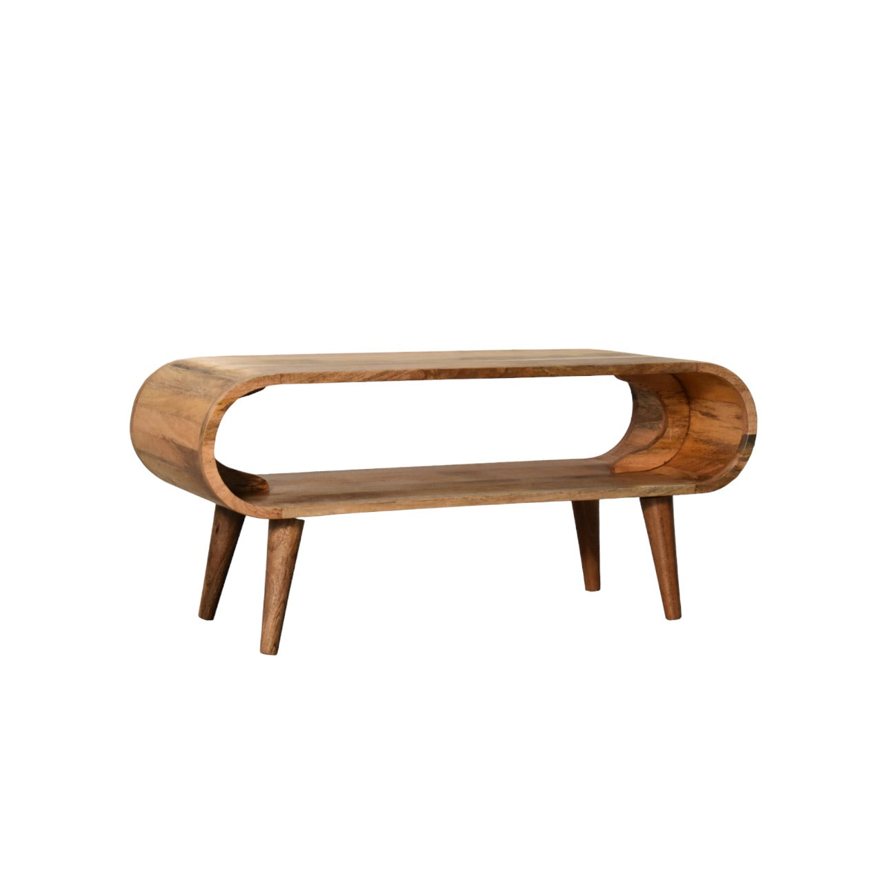 Left side view of Nordic Style Coffee Table showing Nordic legs and rounded edges