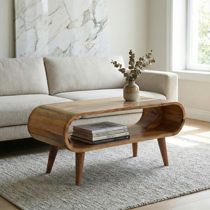 Nordic Style Coffee Table in oak finish styled in a living room interior