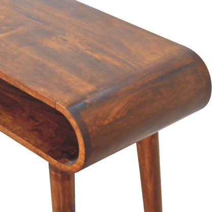 Upper right angle view of Nordic Style Console Table showing full surface and natural grain