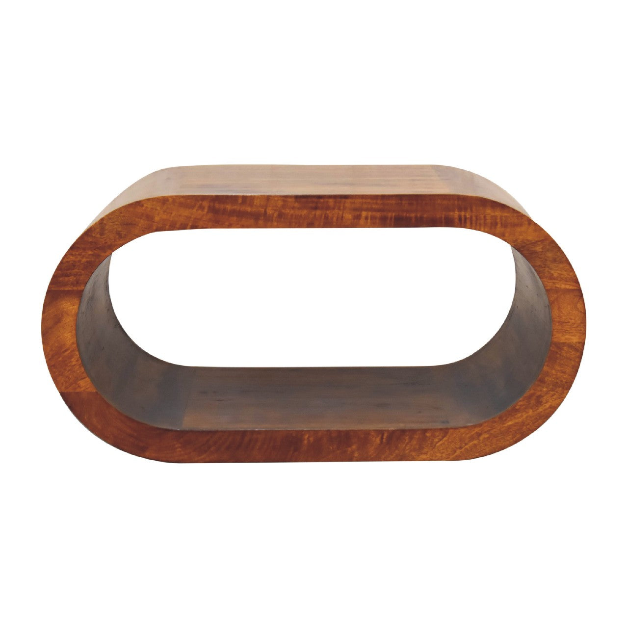 Wooden coffee table on a white background