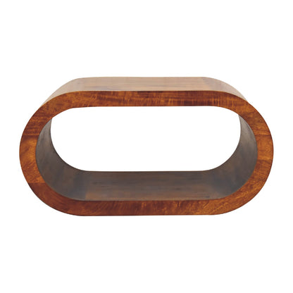 Wooden coffee table on a white background