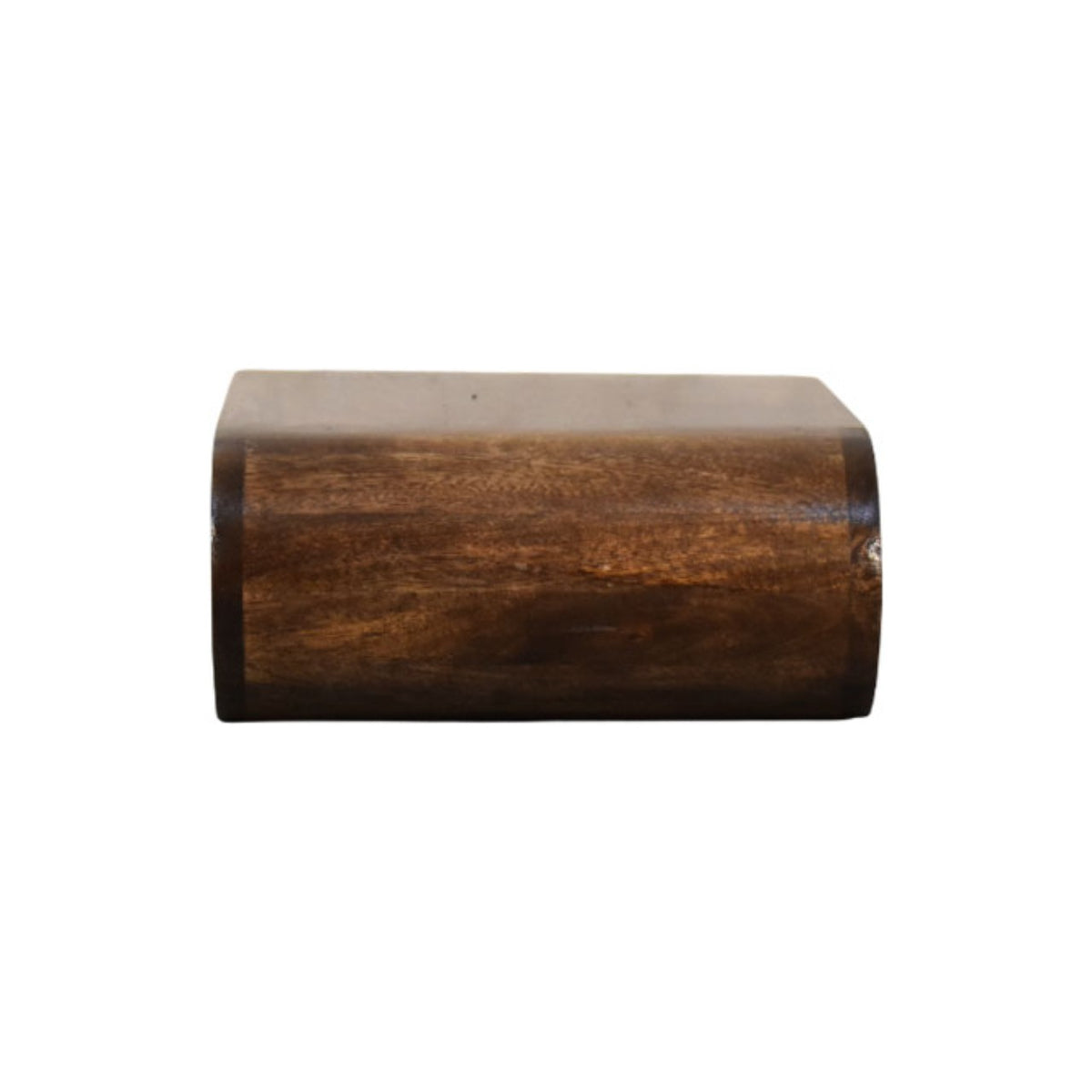 wooden nightstand from side view on a white background