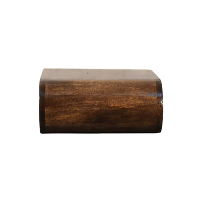 wooden nightstand from side view on a white background