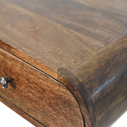 Close-up of a wooden drawer with a white background