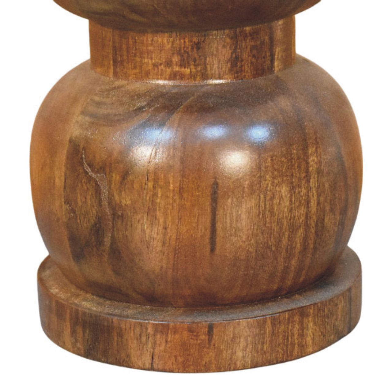 Sculptural marble top side table solid mango wood base down