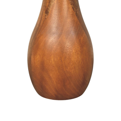 Wooden side table on a white background