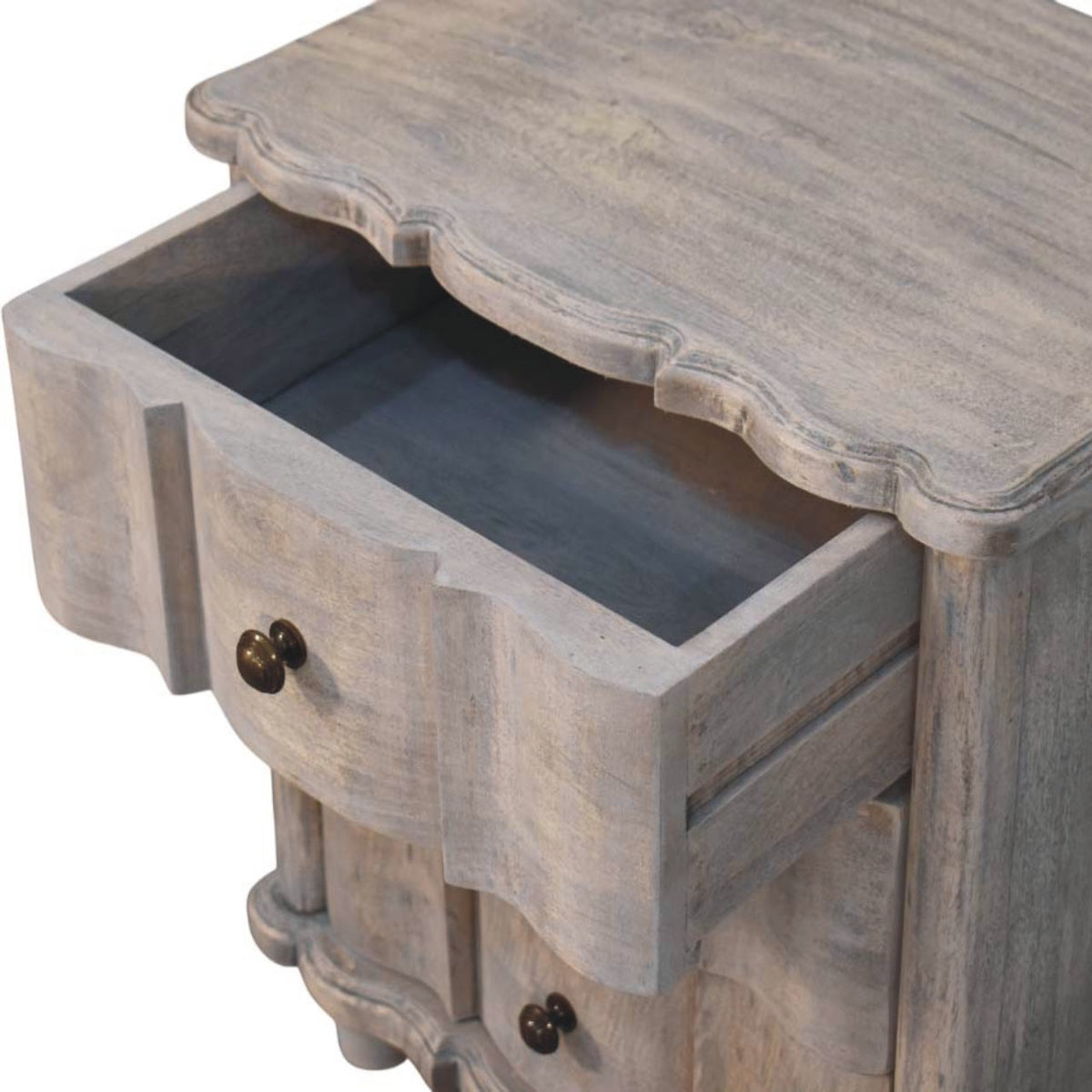 Wooden nightstand on a white background