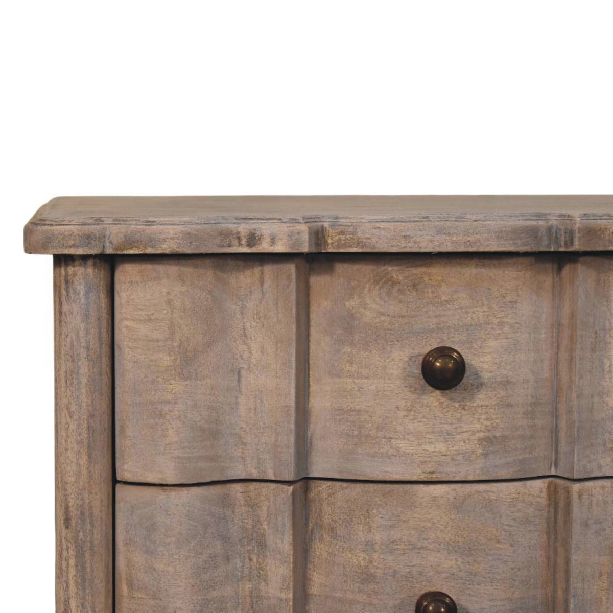 Wooden nightstand on a white background