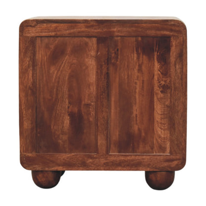 Wooden chest with a rustic finish on a white background